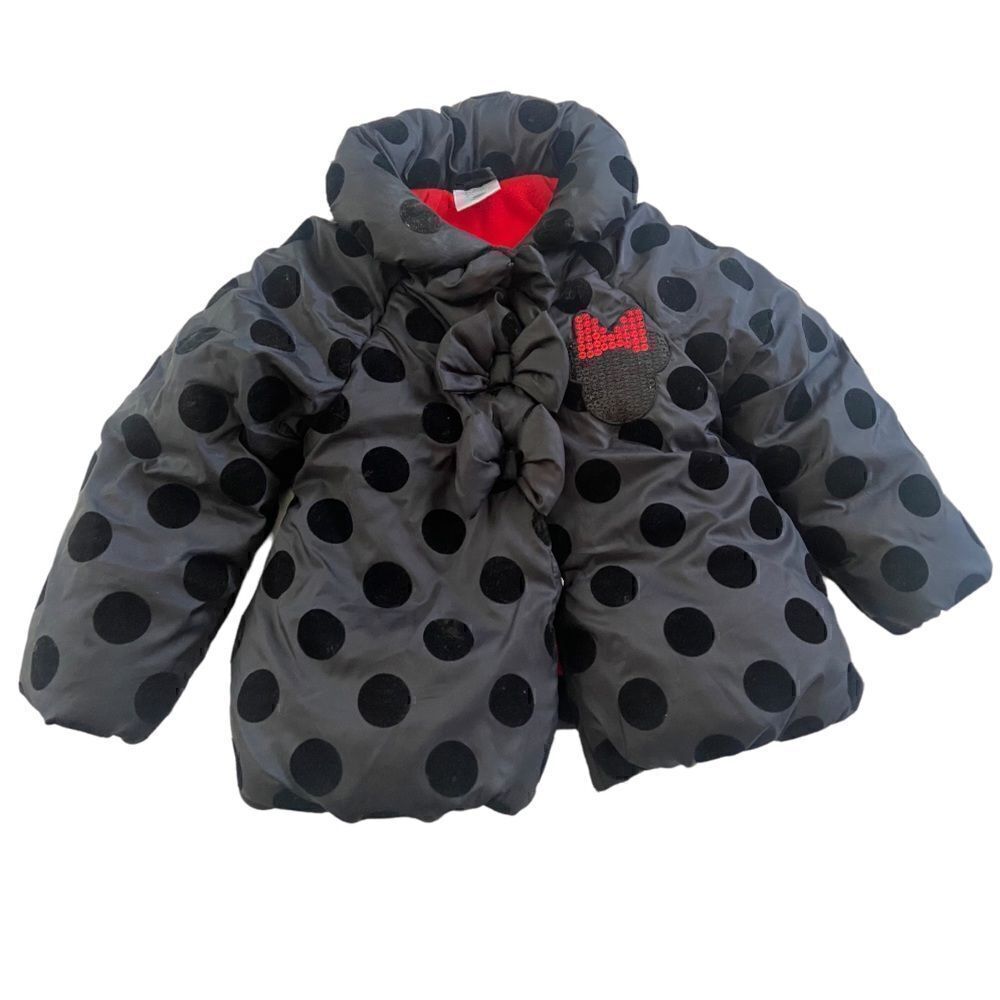 Disney Minnie Mouse Baby Infant Toddler Puffer polka dot Jacket Coat 2T